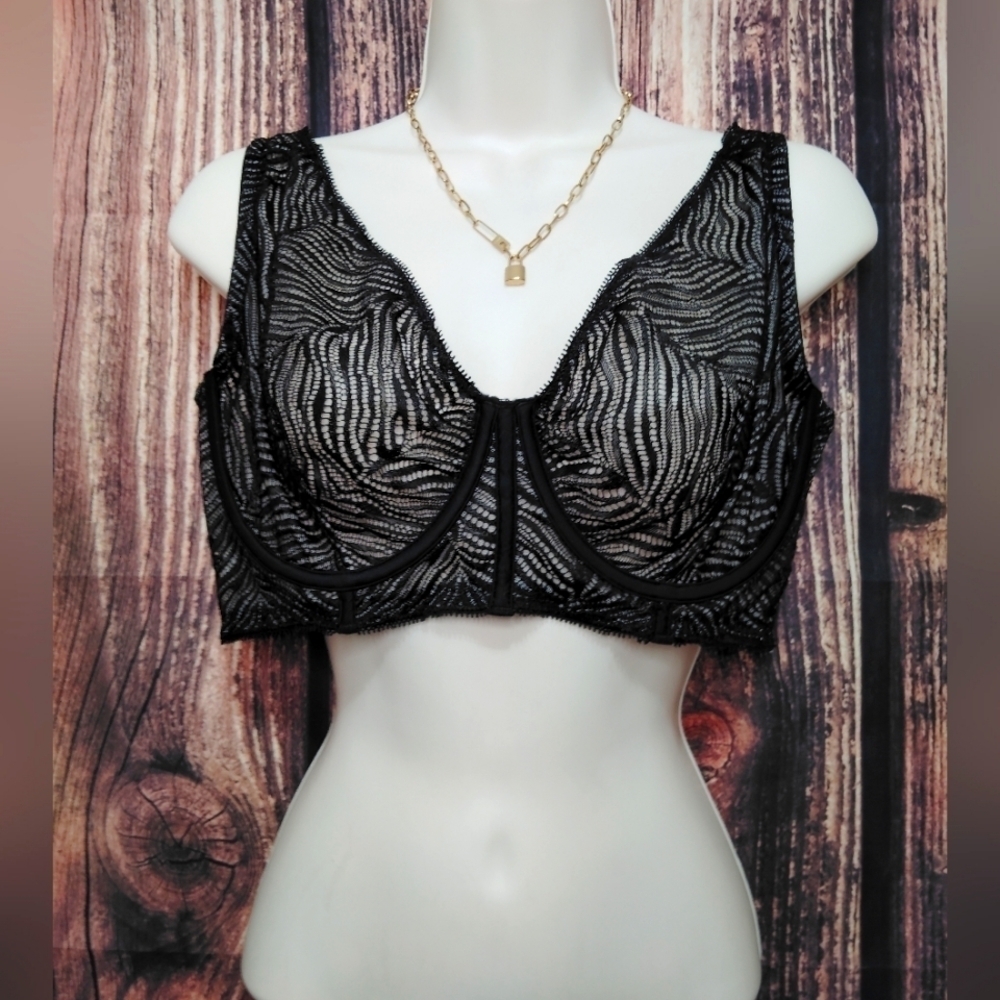 2 For 30$ Victoria Secret Womens Black Lace Bralette Size 38DD